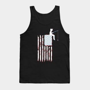 American Flag Fishing Tank Top